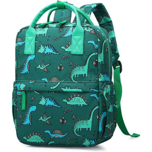 Nice Choice Cute Toddler Preschool Backpack Dinosaur Unicorn School Book Bag for Girls, Boys, Kids, Kindergarten Nursery Travel Bag with Chest Strap(Green Dinosaur)
