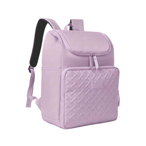 Diaper Backpack, 2 Thermal Pockets + Side Holders, 20L Simple Open Design,0.9lb Baby Bag for Travel & Daily Use（Purple)
