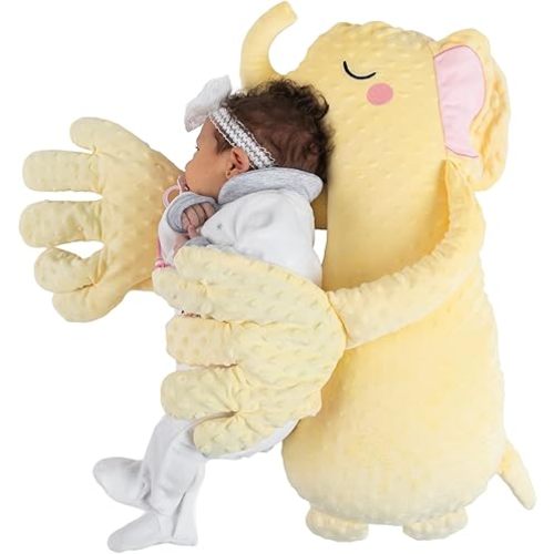 Baby Soothing Patting Hand - Longer Runtime with Remote and 3-Level Adjustable, Stuffed Animal for Baby Toddler Kids, Baby Patter Huggable Elephant, Soothing Companion Shower Gift, Baby Toys