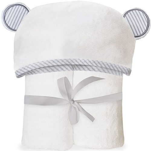 Ultra Soft Bamboo Hooded Baby Towel - Hooded Bath Towels with Ears for Babies, Toddlers - Large Baby Towel - Cute for Boys and Girls by San Francisco Baby - Luxury Baby Towel