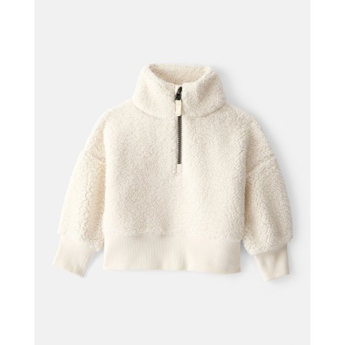 Baby Girl Quarter-Zip Pullover Sweatshirt - Cream - Carter's | Carter's