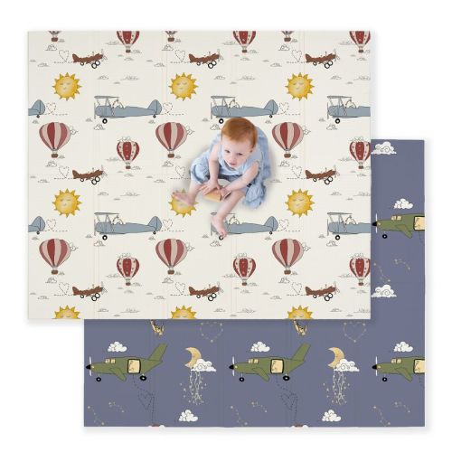 JumpOff Jo - Waterproof Foam Padded Play Mat for Infants, Babies, Toddlers, Play Pens & Tummy Time, Foldable Activity Mat - Take Flight