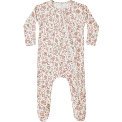 Floral Zip Footie, Newborn