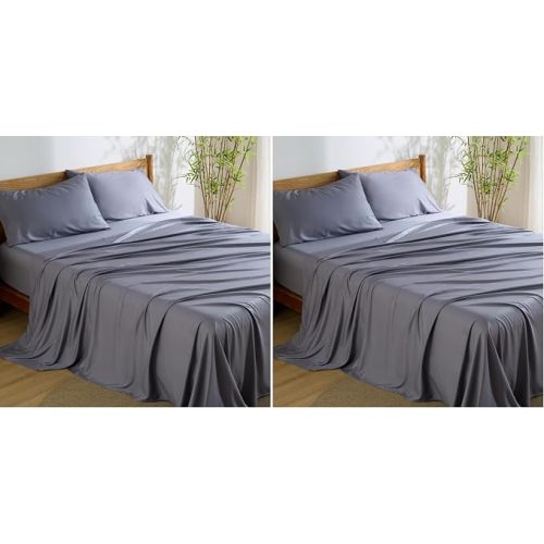 Bedsure PureWoven 100% Rayon Derived from Bamboo, King Size Sheets Set - Color: Simply Taupe