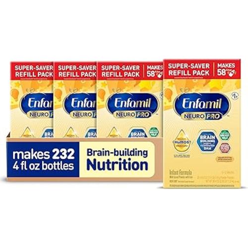Enfamil NeuroPro Baby Formula, MFGM* 5-Year Benefit, Expert-Recommended Brain-Building Omega-3 DHA, Exclusive Immune Supporting HuMO6 Blend, Infant Formula Powder, Baby Milk, 36.4 Oz (Pack of 4)