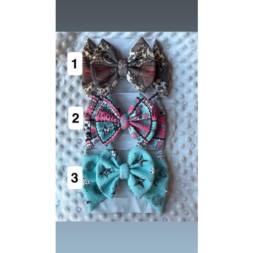 Cowgirl Baby Headwrap | Western Print Newborn Bow