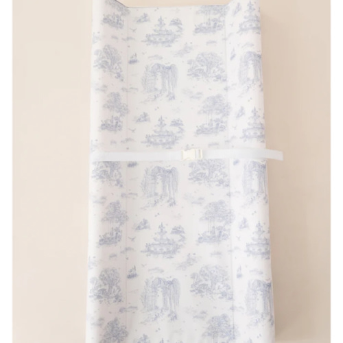 Spring Toile Blue Contour Change Pad | The Gilded Bird – The Gilded Bird US
