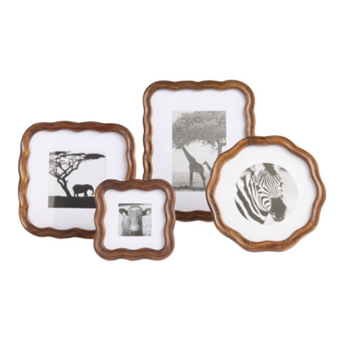 Walnut Acacia Wood Scalloped Picture Frame - World Market