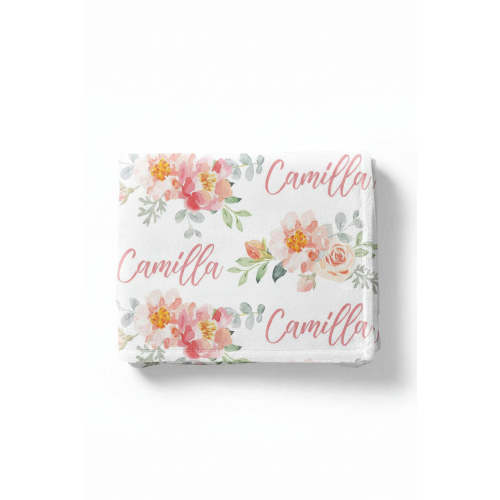 Ella's Vintage Dusty Rose Personalized Toddler Blanket