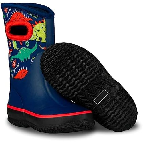 LONECONE Insulating Kids Muck Boots with Pull-On Design for Boys and Girls