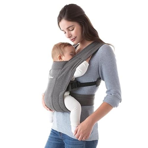 Ergobaby Embrace Baby Carrier Newborn to Toddler - Lightweight Ergonomic Baby Carriers - Cozy Essentials (7-25 Pounds), Ponte Knit, Cream