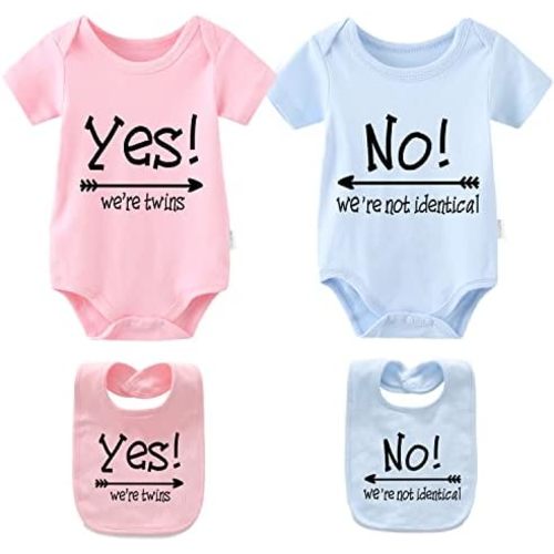 YSCULBUTOL Baby Twins Bodysuit - Identical Twins Set, Boys & Girls Clothes