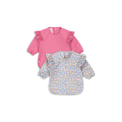 2 Pack Dinner Bib With Frill - Fleur Rosier, Chateau Rose