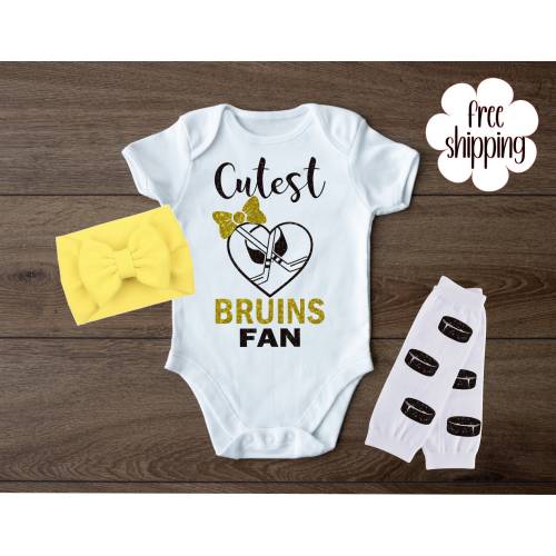 Cutest hockey fan baby bodysuit, hockey baby bodysuit, Boston hockey baby gift, Boston hockey, baby shower gift