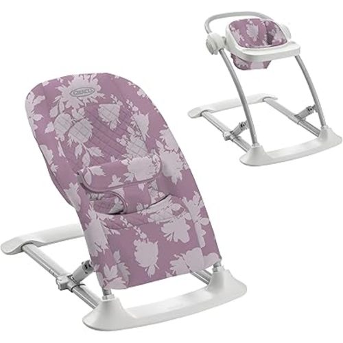 Graco® Jumpstart 4-in-1 Adjustable Infant Activity Bouncer & Jumper Versatile Baby Swing Floor Seat and Kids Chair with Snack Tray Lilac Mod