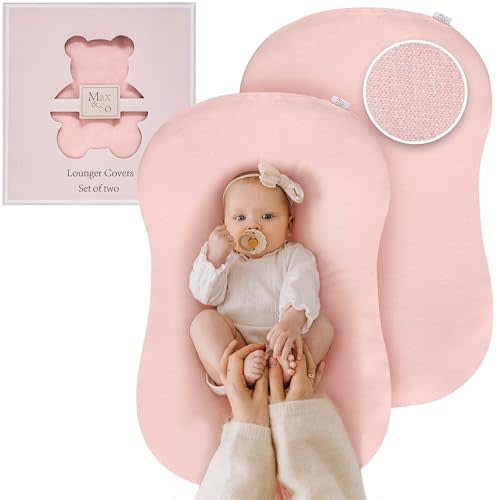 Baby Lounger Cover 2-Pack – 100% Cotton Infant Lounger slipcover, Fits Snuggle Me Lounger, Machine Washable.