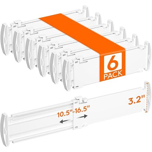 Lifewit 3.2" High Drawer Dividers for Clothes, Adjustable Drawer Organizers