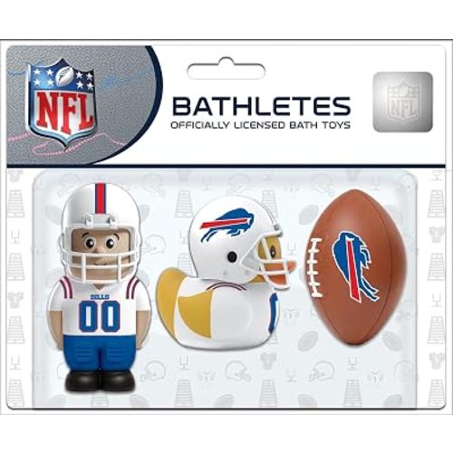 Baby Fanatic Bath Toys 3 Pack - Buffalo Bills - Officially Licensed NFL Toy Set for Babies