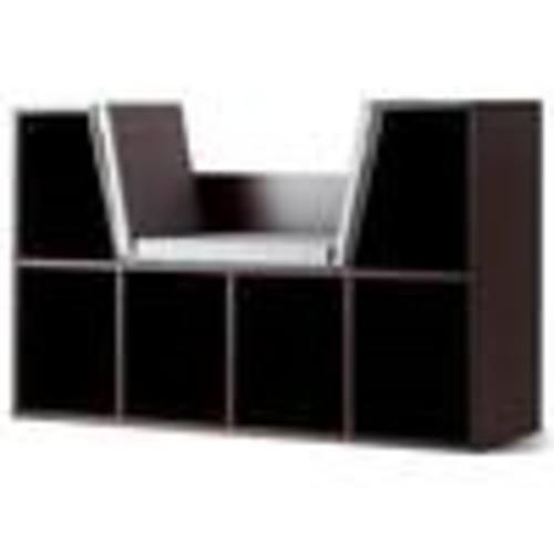Costway 40.5 in. Brown 6-Cubby Kid Storage Cabinet Cushioned Bookcase Multi-Purpose Reading Shelf QD-594-A4-A6WF