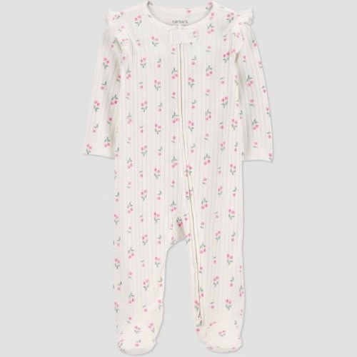 Carter's Just One You® Baby Girls' Cherry Graphic Sleep N' Play - Ivory 6M
