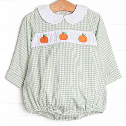 Posh Pumpkins Embroidered Bubble, Green – Stitchy Fish