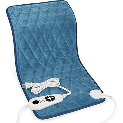 Weighted Heating Pad-Electric Heating Pads for Back,Neck,Abdomen,Moist Heated Pad for Shoulder,Knee,Hot Pad for Arms and Legs,Dry&Moist Heat & Auto Shut Off(Weighted Deepskyblue,12''×24'')