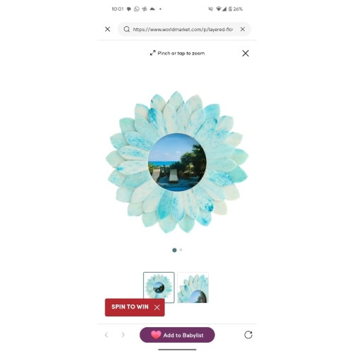 Layered Flower Petal Bone Picture Frame - World Market turquoise