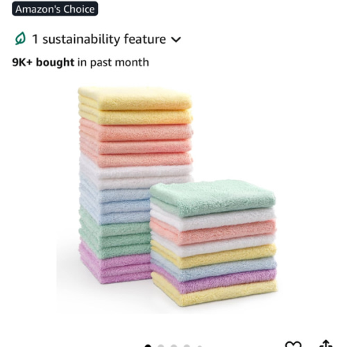 HOMEXCEL Baby Washcloths 24 Pack-Microfiber Coral Fleece Baby Bath Face Towel 7 x 9 Inch Extra Absorbent and Soft Burp Cloth and Wash Cloths for Newborn-Infants and Toddlers-Gentle On Sensitive Skin