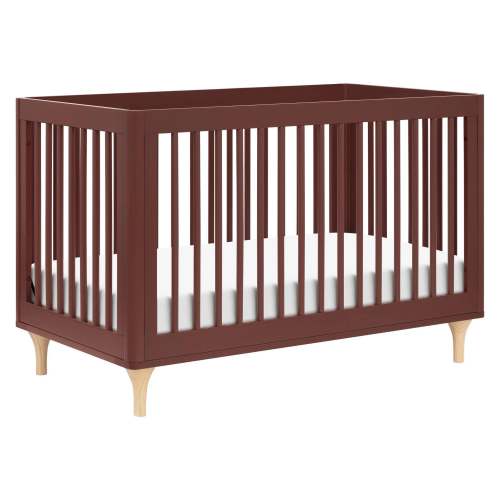 Lolly 3-in-1 Convertible Crib with Toddler Bed Conversion Kit - Crimson/Natural