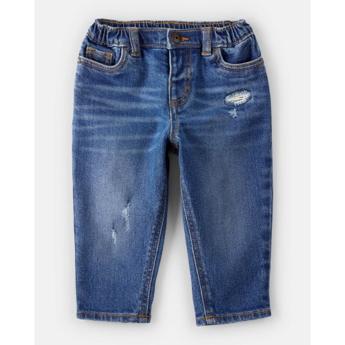 Baby Boy Tapered Distressed Denim Jeans - Medium Wash - OshKosh | Carter's