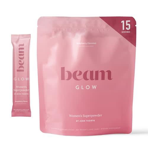 Beam Glow, Hormone Balance for Women, Thyroid Support for Women, Natural Hormone Support Powder with Selenium and Bromelain, PMS Relief, Hair Skin & Nails, Health and Wellness Gift, 15 Servings