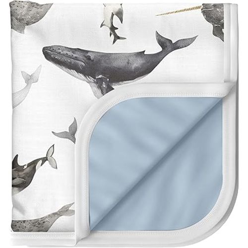 Pobi Baby Soft Neutral Blanket - Premium Cotton Toddler Quilt, Ideal for Boys & Girls - Warm, Soft Blankets (Seaside)