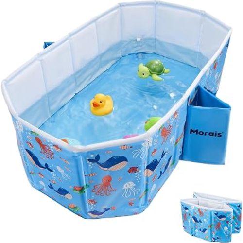 Collapsible Baby Bathtub, Portable Toddler Bath Tub for Shower