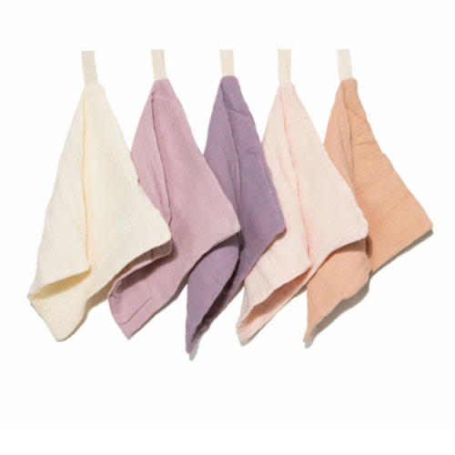 Organic Baby Wash Cloths Muslin - Lavender Blush 5 Pack – Zoesage