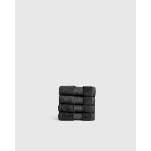Turkish Ultra Luxe Plush Washcloth (Set of 4) in Charcoal