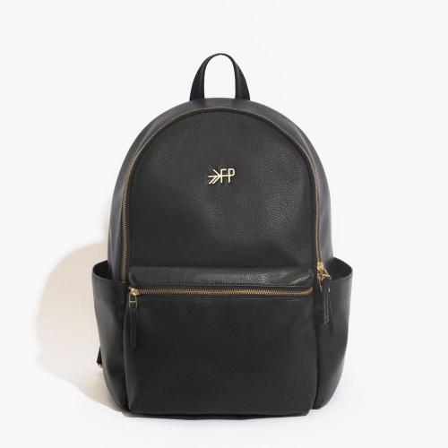 Ebony Classic City Pack II | Black Vegan Leather Diaper Backpack – Freshly Picked