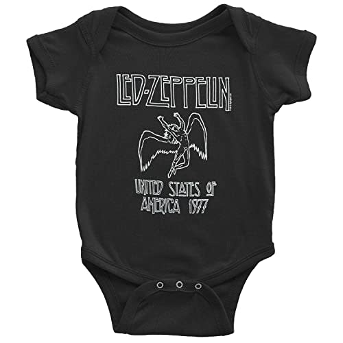 Led Zeppelin Boys USA 1977 Creeper Bodysuit X-Large Black