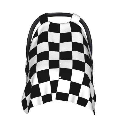 Checkerboard Car Seat Covers for Babies Carseat Canopy Cover Nursing Cover for Boys Girls Baby