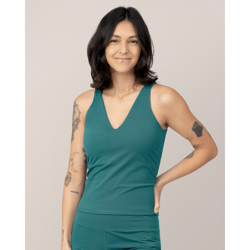 Wren Active V-neck Nursing Tank Top | Teal - Kindred Bravely