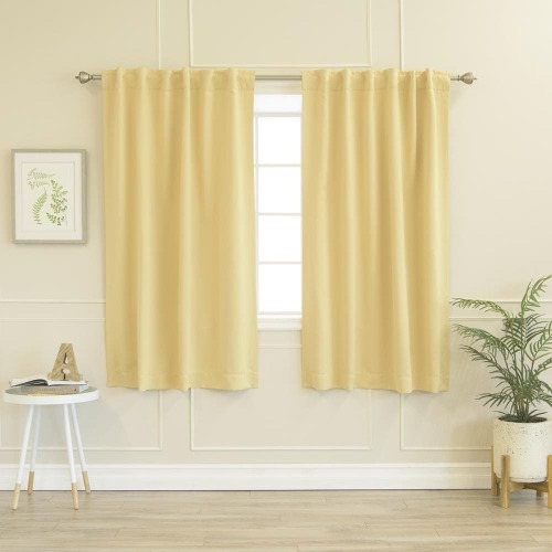 Best Home Fashion 63-in Sunlight Blackout Back tab Curtain panel pair