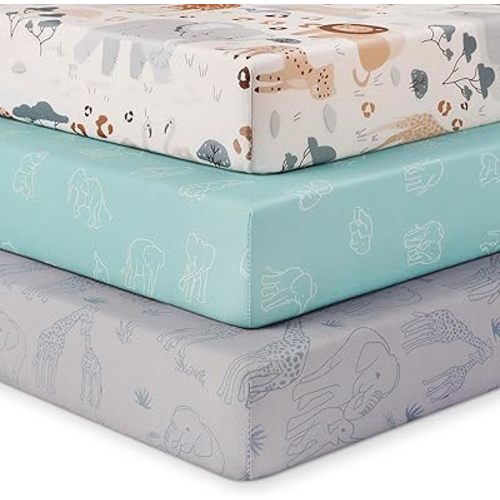 Baby Crib Sheets Soft Breathable Fitted Crib Sheet for Boys Girls