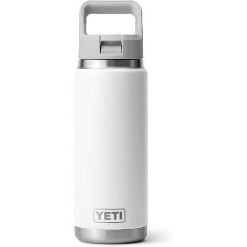 YETI Rambler 26 oz Bottle, Vacuum Insulated, Stainless Steel with Color Matching Straw Cap