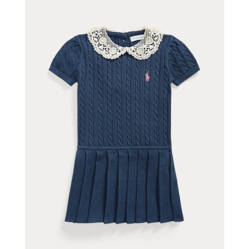 Mini-Cable Cotton Sweater Dress