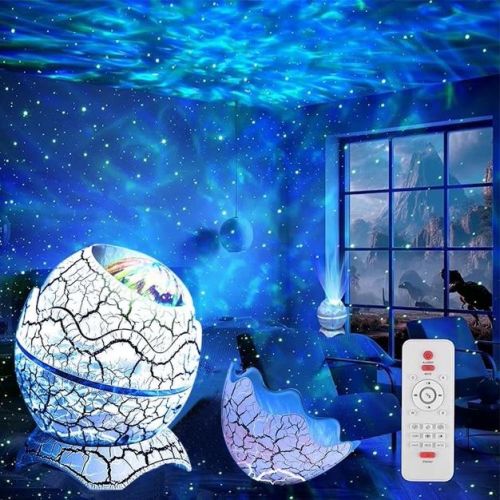 MOVSSOU Galaxy Projector & White Noise Machine in Dinosaur Egg – Bluetooth Speaker & Star Light for Kids Room, Bedroom Decor