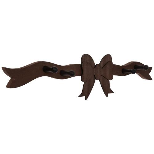 Flowy Bow Wood Wall Decor With Knobs