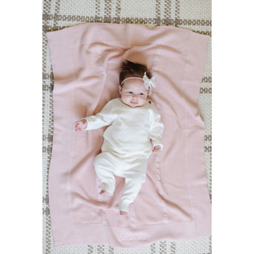 Heriloom Blanket Receiving, Pink - Saranoni | Maisonette