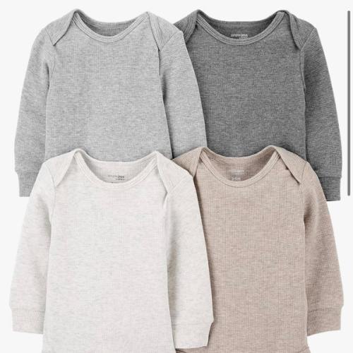 Simple Joys by Carter's Baby 4-pack Soft Thermal Long Sleeve Bodysuits