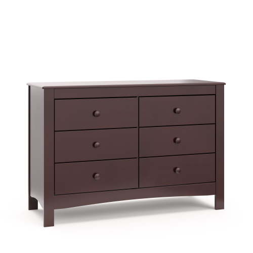 Graco Noah 6 Drawer Modern Double Dresser, Espresso