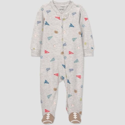 Carter's Just One You® Baby Boys' Sports Graphic Sleep N' Play - Gray Newborn