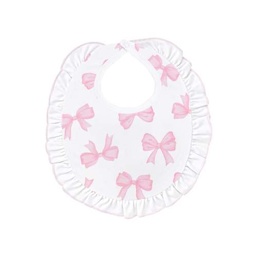 Watercolor Bows Printed Bib | Baby Girl